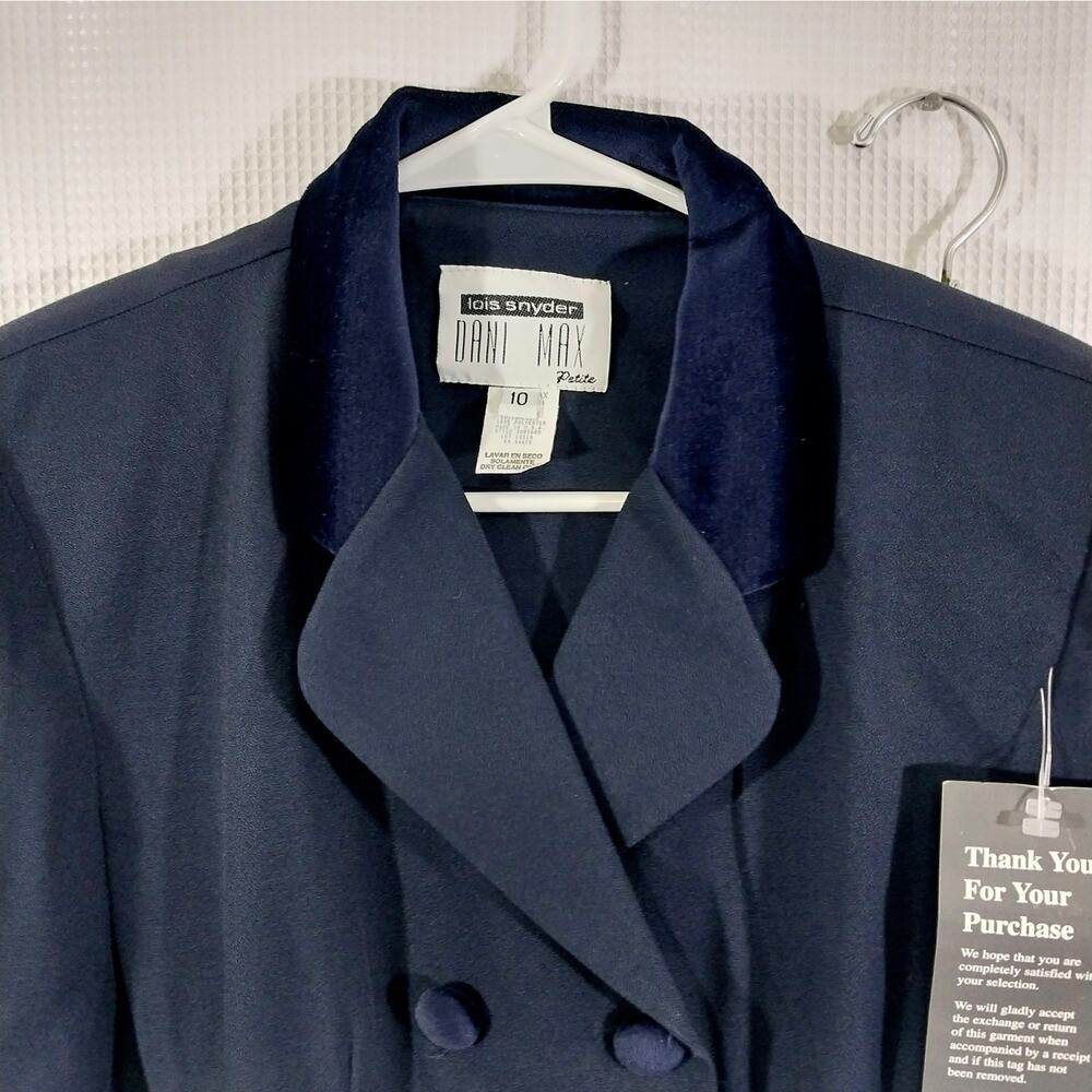 NWT@$134! DANI MAX! RICH BLACK VELVET TRIMMED 2 PC TAILORED PANT SUIT! SZ 10P - Picture 4 of 13